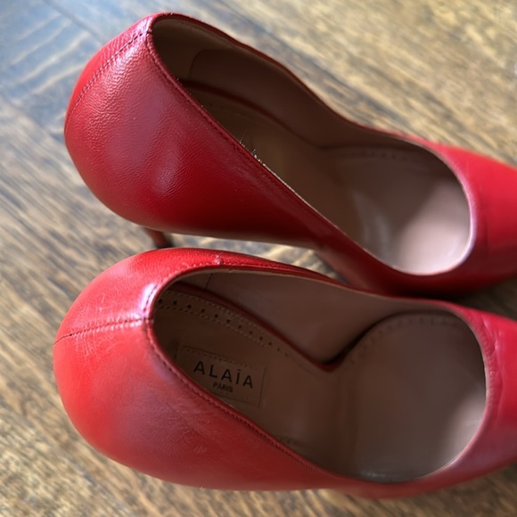 Rare Alaïa Lipstick Red 4.75" Heels 37.5 - Picture 9 of 13